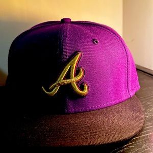 BRAND NEW ATLANTA BRAVES HAT!! Purple size 7 1/4
